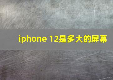 iphone 12是多大的屏幕